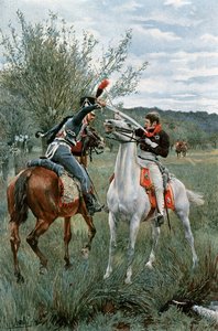 Książę Ludwik Pruski i sierżant Guindey autorstwa Felicien baron de Myrbach Rheinfeld