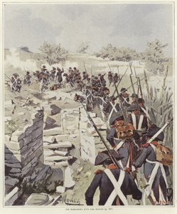Żołnierze wśród ruin Nikopolis autorstwa Felicien baron de Myrbach Rheinfeld
