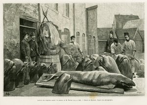 Przybycie martwych delfinów do domu pana Ostroma na Wyspie Torrents. Grawer Myrbacha ilustrujący historię Un mois dans l