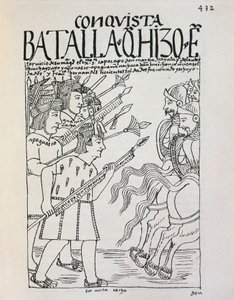 Bitwa pod Cuzco: oblężenie miasta zajętego przez konkwistadorów przez Inków Manco Capac, c.1536 (rycina) autorstwa Felipe Huaman Poma de Ayala