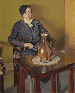 Kobieta z wazą, ok. 1929 (olej na płótnie) autorstwa Feliu Elias Bracons