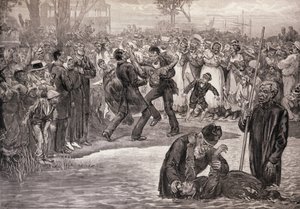 Negro Chrzest w Stanach Zjednoczonych, z „The Illustrated London News”, 21 maja 1887 (rycina) autorstwa Felix (after) Regamey