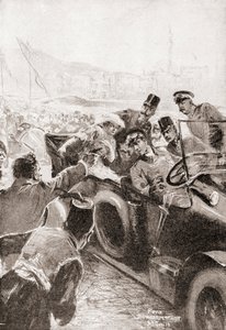 Zabójstwo Franciszka Ferdynanda i jego żony Zofii, księżnej Hohenberg, 28 czerwca autorstwa Felix (after) Schwormstadt