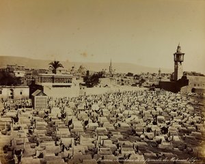Album „Damas et Baalbek”: rodzinny cmentarz Mahometa w Damaszku autorstwa Félix Bonfils