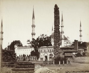 Meczet Amedieha i Obelisk w Konstantynopolu autorstwa Félix Bonfils