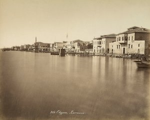 Widok na miasto Larnaka na Cyprze autorstwa Félix Bonfils