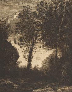 Zachód słońca, 1858. autorstwa Felix Bracquemond