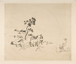 Ozdoba na talerz: Pole, 1870. autorstwa Felix Bracquemond