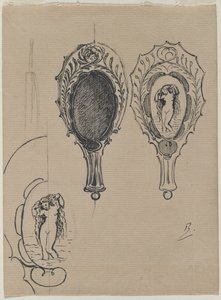 Projekt lusterka ręcznego, c. 1900-1902. autorstwa Felix Bracquemond