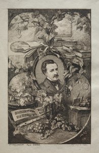 Frontyspis do „Nowe dzieła Champfleury, Przyjaciele natury:” Portret Champfleury, wg Gustave