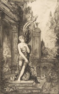 Człowiek, który biegnie za fortuną i ten, który na nią czeka w swoim łóżku, 1886. autorstwa Felix Bracquemond