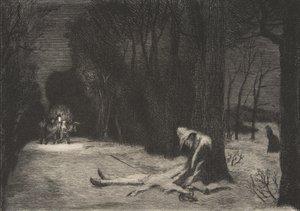 Śmierć Kapitana Matamore Fracasse, 1864. autorstwa Felix Bracquemond