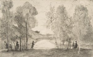 Jezioro Bois de Boulogne, około 1858 r. autorstwa Felix Bracquemond