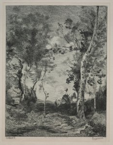 Krajobraz, czyli Biały Koń według Corot autorstwa Felix Bracquemond