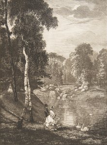 Lasek Buloński, 1857. autorstwa Felix Bracquemond