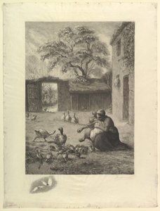 Wiosna według pastelu Milleta, 1888. autorstwa Felix Bracquemond