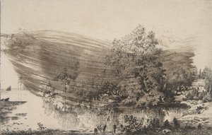 Dom wiejski nad brzegiem Oise, 1868. autorstwa Felix Bracquemond
