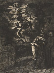 Panurge opuszcza Raminagrobis, 1854-55. autorstwa Felix Bracquemond