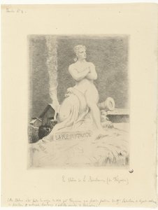 Statua La Résistance (Opór) Alexandre Falguière i żołnierzy podczas oblężenia Paryża La Resistance Siege de Paris en 1870 (tytuł serii) autorstwa Felix Bracquemond