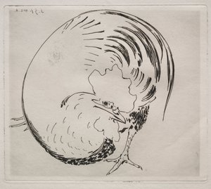 Służba straży pożarnej: Kogut, ok. 1930 r. 1860. autorstwa Felix Bracquemond