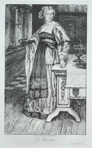 Służąca według H. Leysa, 1868. autorstwa Felix Bracquemond