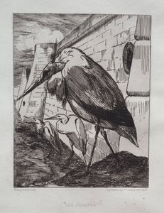 Bociany, 1865. autorstwa Felix Bracquemond