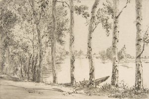 Aspens nad Sekwaną, ca. 1884. autorstwa Felix Bracquemond