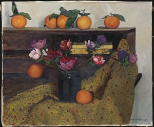 Zawilce i pomarańcze, 1924 autorstwa Felix Edouard Vallotton
