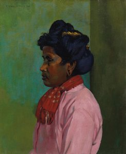 Czarna kobieta w różowej bluzce, 1910 autorstwa Felix Edouard Vallotton