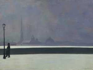 Newa, mgławica świetlna (La Néva, brume légère). 1913 autorstwa Felix Edouard Vallotton