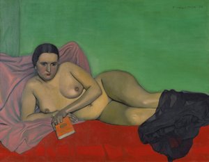 Naga kobieta trzymająca książkę, 1924. autorstwa Felix Edouard Vallotton