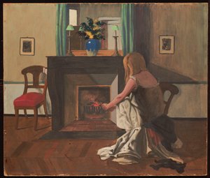 Wnętrze z kobietą w koszuli nocnej, 1899 autorstwa Felix Edouard Vallotton