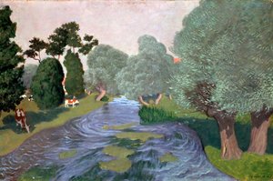 Krajobraz w Normandii, Arques-la-Bataille, 1903. autorstwa Felix Edouard Vallotton
