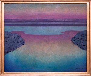Rosnący przypływ wieczorem autorstwa Felix Edouard Vallotton