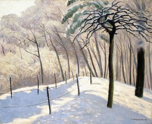 Śnieżny krajobraz w Bois de Boulogne; Śnieżny krajobraz w Bois de Boulogne, 1905 autorstwa Felix Edouard Vallotton