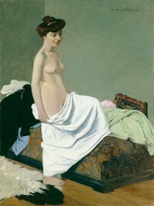 Stojąc nago, trzymając suknię na kolanie, 1904