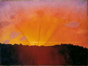 Zachód słońca, pomarańczowe niebo, 1910. autorstwa Felix Edouard Vallotton