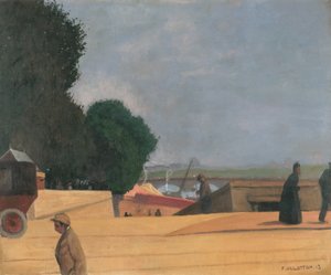 Wejście na most Alma autorstwa Felix Edouard Vallotton