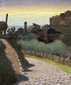 „Widok na kościół św. Anny (Sainte Anne) w Cagnes (Cagnes-sur-mer), Alpes Maritimes” Obraz Felixa Edouarda Vallottona (1865-1925) 1922 Ze zbiorów prywatnych autorstwa Felix Edouard Vallotton
