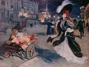 Paryż nocą w dzielnicy Opera, 1907