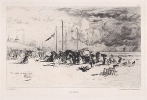 Szkwał w Trouville, 1874. autorstwa Felix Hilaire Buhot
