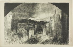 Dzień Bastylii na Montmartre autorstwa Felix Hilaire Buhot