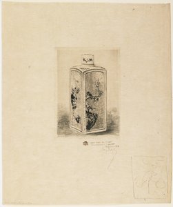 Porcelanowe pudełko na herbatę autorstwa Felix Hilaire Buhot