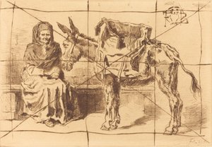 Cacoletière Assise (siedząca kobieta i tyłek) autorstwa Felix Hilaire Buhot