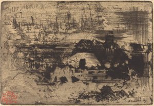 Domki Angielskie, ok. 1879. autorstwa Felix Hilaire Buhot