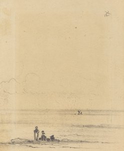 Figurki na brzegu [verso] autorstwa Felix Hilaire Buhot