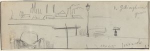 Gillingham Pier, Londyn [verso] autorstwa Felix Hilaire Buhot