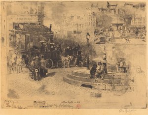 Place Pigalle w 1878 roku (Place Pigalle w 1878) autorstwa Felix Hilaire Buhot