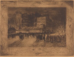 Place des Martyrs i więzienie..., 1885. autorstwa Felix Hilaire Buhot