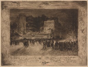 Place des Martyrs i tawerna Bagne autorstwa Felix Hilaire Buhot